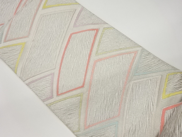 JAPANESE KIMONO / VINTAGE FUKURO OBI / WOVEN HIGAKI PATTERN